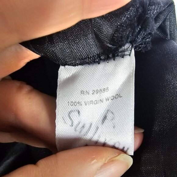 Pendleton 100% Virgin Wool Trousers Sz 16 Black Straight High Waist Quiet Luxury - Picture 8 of 10